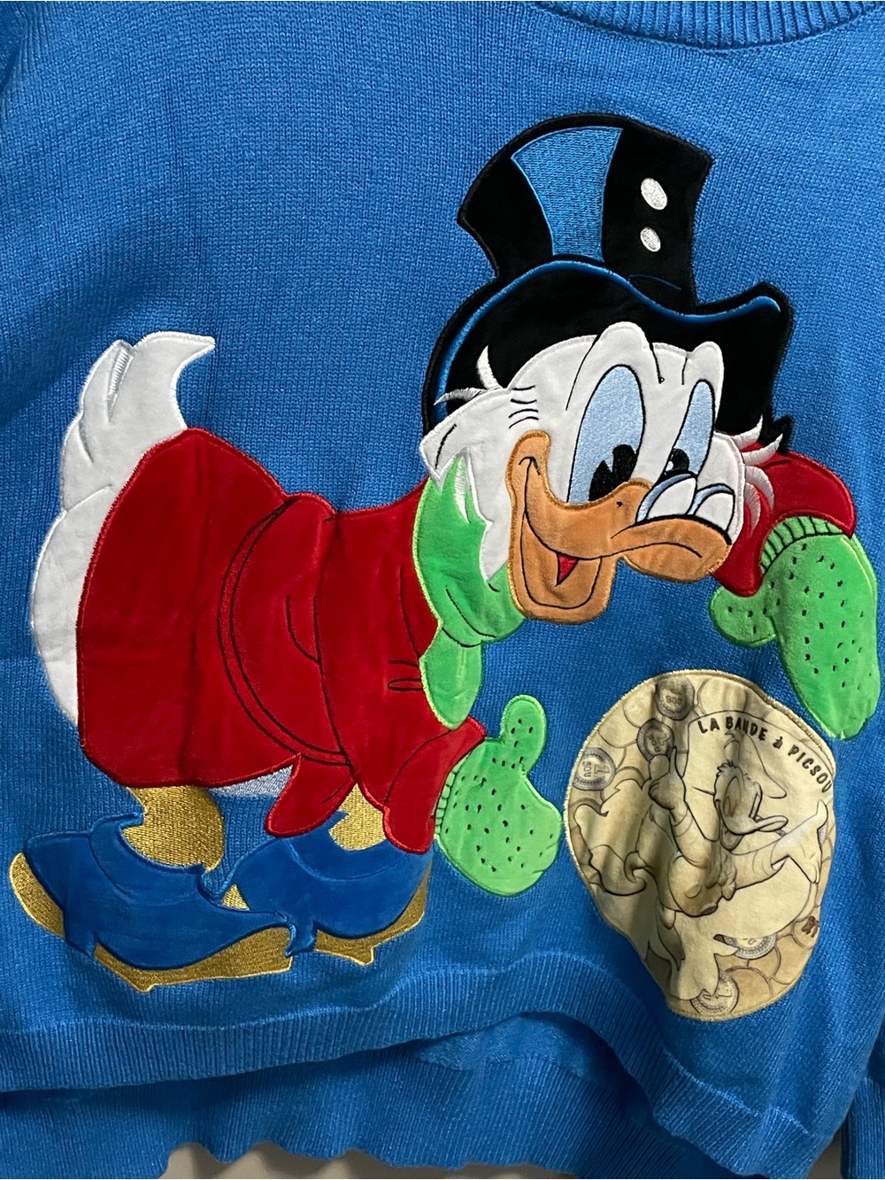 Disney Scrooge Monobrend Blue Turtleneck Sweater Oversized Women’s Medium - Picture 7 of 14